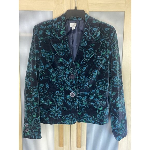 Caslon Women’s Blazer Jacket Coat XL Vintage Velvet Whimsygoth Y2K Casual - Picture 1 of 5